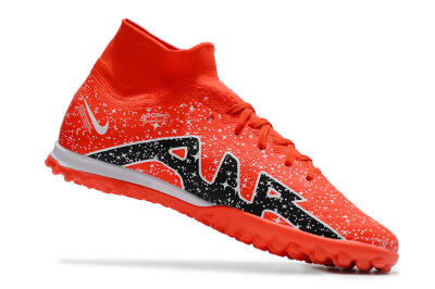 Men's Nike Air Zoom Mercurial Superfly 9 Elite TF Artificial Turf High-Tops Football Shoes - Red/White/Black