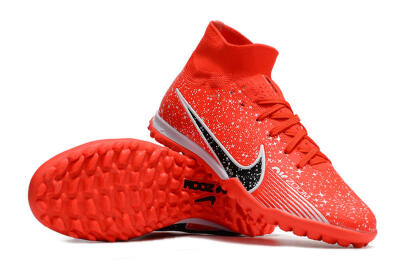 Men's Nike Air Zoom Mercurial Superfly 9 Elite TF Artificial Turf High-Tops Football Shoes - Red/White/Black
