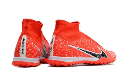 Men's Nike Air Zoom Mercurial Superfly 9 Elite TF Artificial Turf High-Tops Football Shoes - Red/White/Black