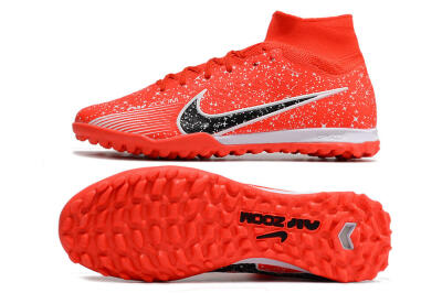 Men's Nike Air Zoom Mercurial Superfly 9 Elite TF Artificial Turf High-Tops Football Shoes - Red/White/Black
