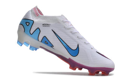 Men's Nike AIR Zoom Mercurial Vapor 15 Elite FG Firm Ground Low-Tops Football Boots - White/Blue/Orange
