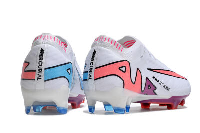 Men's Nike AIR Zoom Mercurial Vapor 15 Elite FG Firm Ground Low-Tops Football Boots - White/Blue/Orange