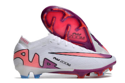 Men's Nike AIR Zoom Mercurial Vapor 15 Elite FG Firm Ground Low-Tops Football Boots - White/Blue/Orange