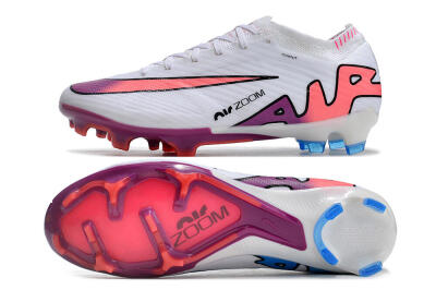 Men's Nike AIR Zoom Mercurial Vapor 15 Elite FG Firm Ground Low-Tops Football Boots - White/Blue/Orange