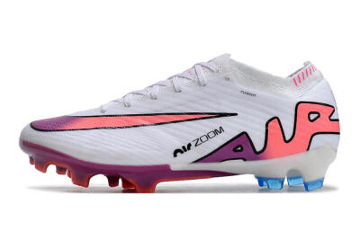 Men's Nike AIR Zoom Mercurial Vapor 15 Elite FG Firm Ground Low-Tops Football Boots - White/Blue/Orange