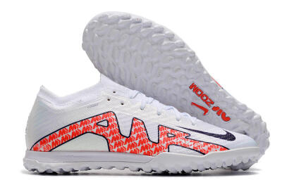 Men's Nike Air Zoom Mercurial Vapor 15 Elite TF Artificial Turf Low-Tops Football Shoes - White/Red/Black
