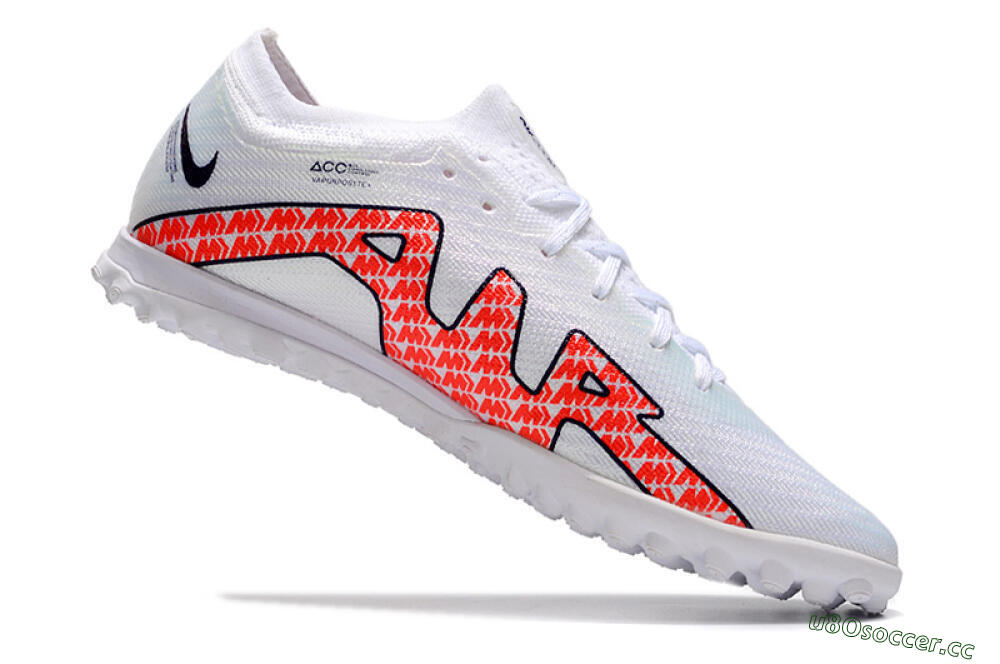 Men's Nike Air Zoom Mercurial Vapor 15 Elite TF Artificial Turf Low-Tops Football Shoes - White/Red/Black 4