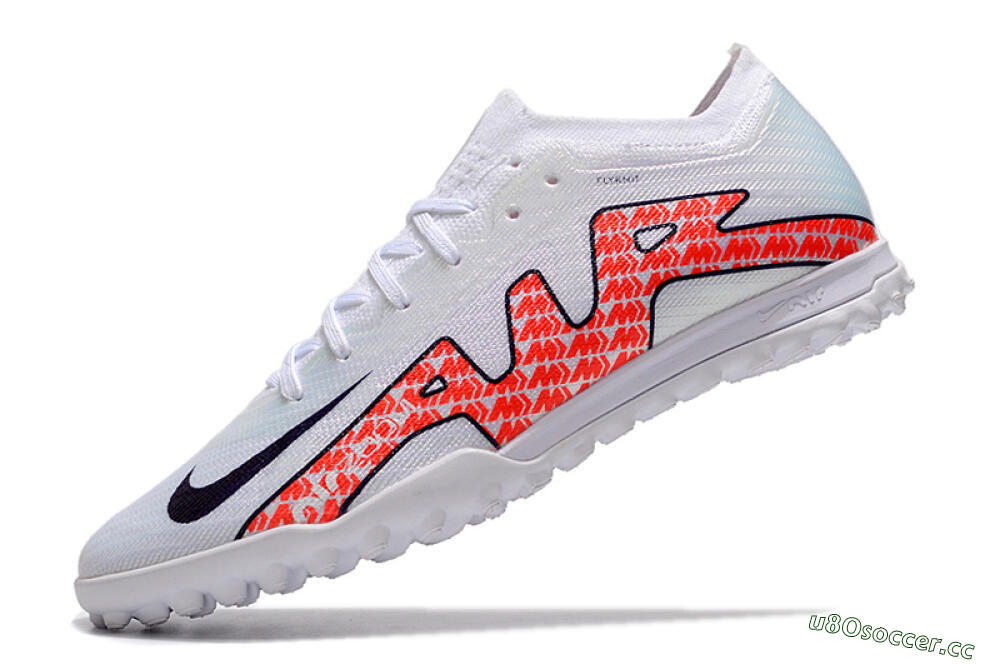 Men's Nike Air Zoom Mercurial Vapor 15 Elite TF Artificial Turf Low-Tops Football Shoes - White/Red/Black 5