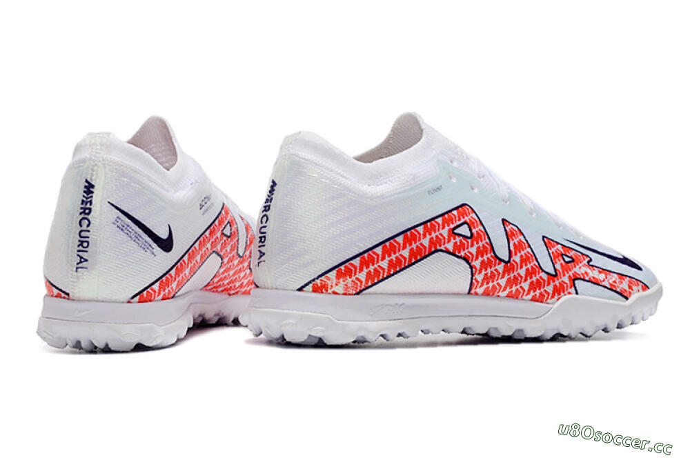 Men's Nike Air Zoom Mercurial Vapor 15 Elite TF Artificial Turf Low-Tops Football Shoes - White/Red/Black 6