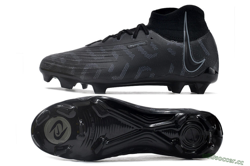 Men's Nike Phantom Luna Elite NU FG Firm Ground High-Tops Football Boots - Black/Grey 1