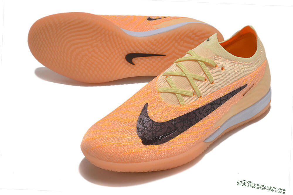Men's Nike Phantom GX Elite IC Indoor & Futsal Low-Tops Football Shoes - Orange/Pink/Black 3