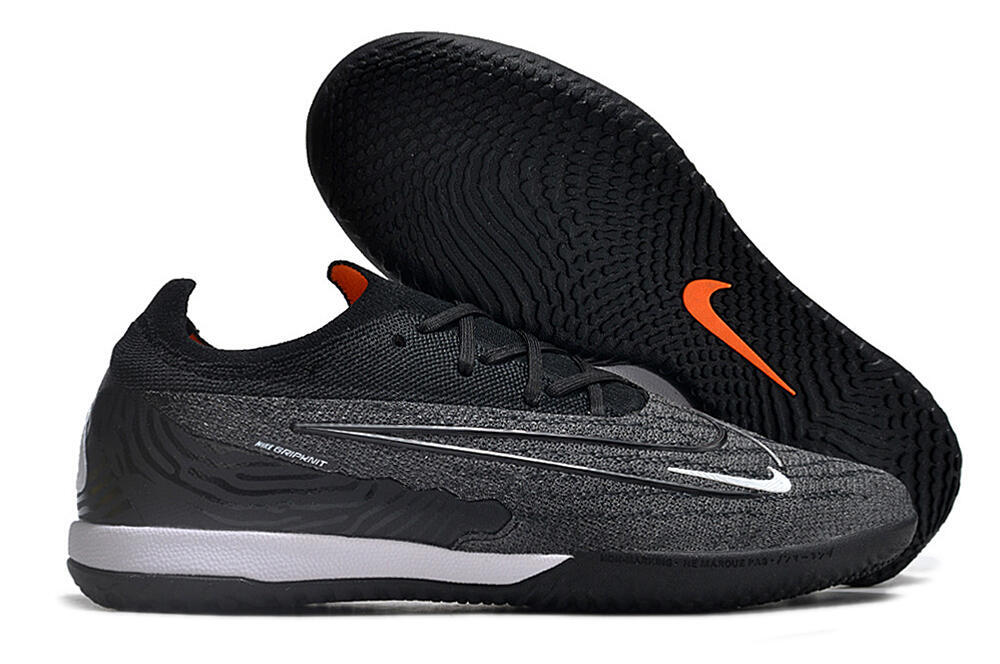 Men's Nike Phantom GX Elite IC Indoor & Futsal Low-Tops Football Shoes - Grey/Black/White 2