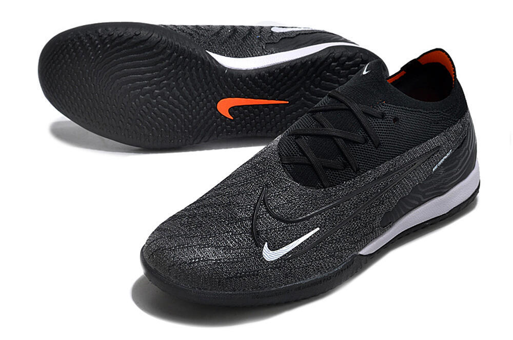 Men's Nike Phantom GX Elite IC Indoor & Futsal Low-Tops Football Shoes - Grey/Black/White 3