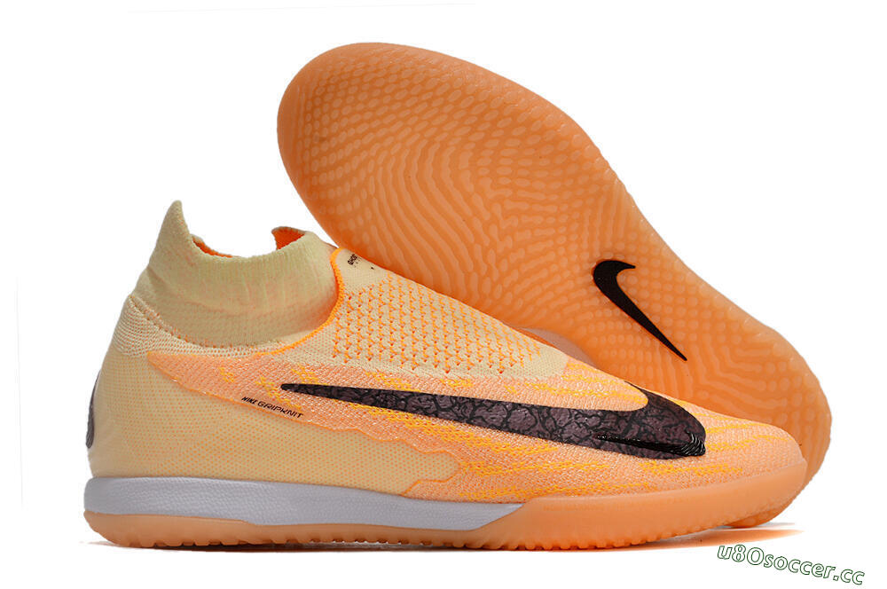 Men's Nike Phantom GX Elite DF Link IC Indoor & Futsal High-Tops Football Shoes - Orange/Pink/Black 2