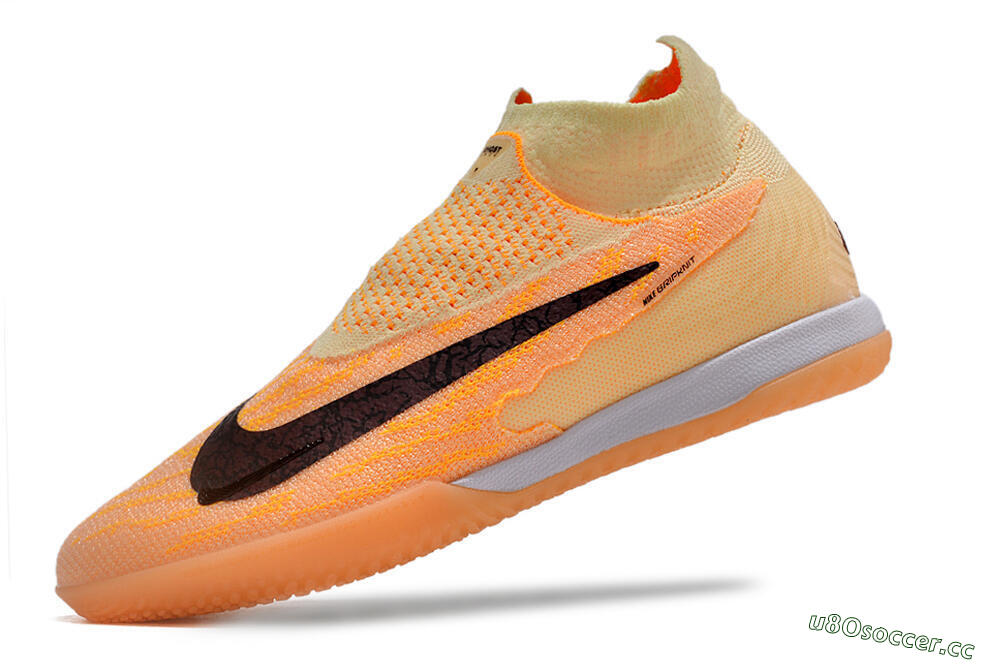 Men's Nike Phantom GX Elite DF Link IC Indoor & Futsal High-Tops Football Shoes - Orange/Pink/Black 5