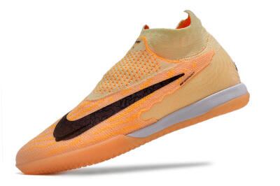 Men's Nike Phantom GX Elite DF Link IC Indoor & Futsal High-Tops Football Shoes - Orange/Pink/Black