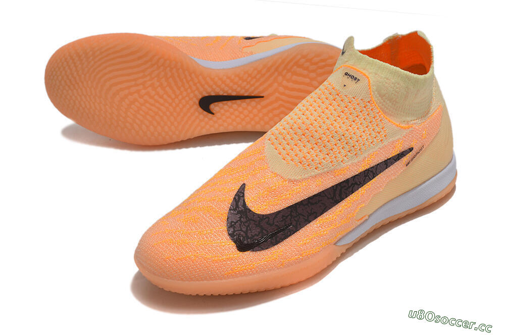 Men's Nike Phantom GX Elite DF Link IC Indoor & Futsal High-Tops Football Shoes - Orange/Pink/Black 3