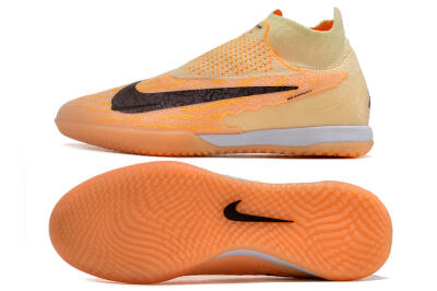 Men's Nike Phantom GX Elite DF Link IC Indoor & Futsal High-Tops Football Shoes - Orange/Pink/Black