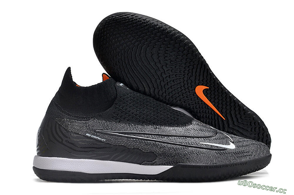 Men's Nike Phantom GX Elite DF Link IC Indoor & Futsal High-Tops Football Shoes - Grey/Black/White 2