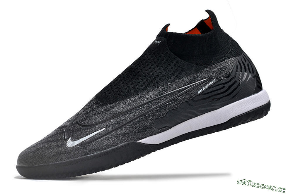 Men's Nike Phantom GX Elite DF Link IC Indoor & Futsal High-Tops Football Shoes - Grey/Black/White 5