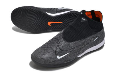 Men's Nike Phantom GX Elite DF Link IC Indoor & Futsal High-Tops Football Shoes - Grey/Black/White