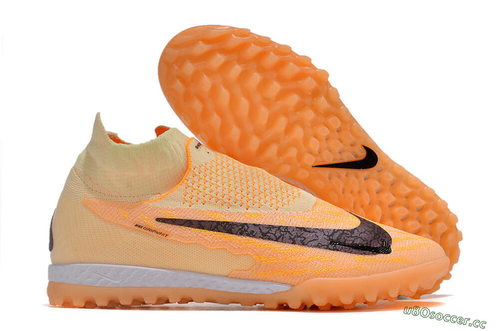 Men's Nike Phantom GX Elite DF Link TF Artificial Turf High-Tops Football Shoes - Orange/Pink/Black 2