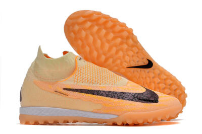 Men's Nike Phantom GX Elite DF Link TF Artificial Turf High-Tops Football Shoes - Orange/Pink/Black