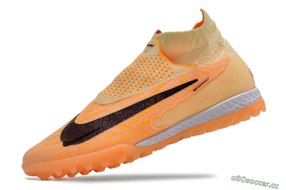 Men's Nike Phantom GX Elite DF Link TF Artificial Turf High-Tops Football Shoes - Orange/Pink/Black 4