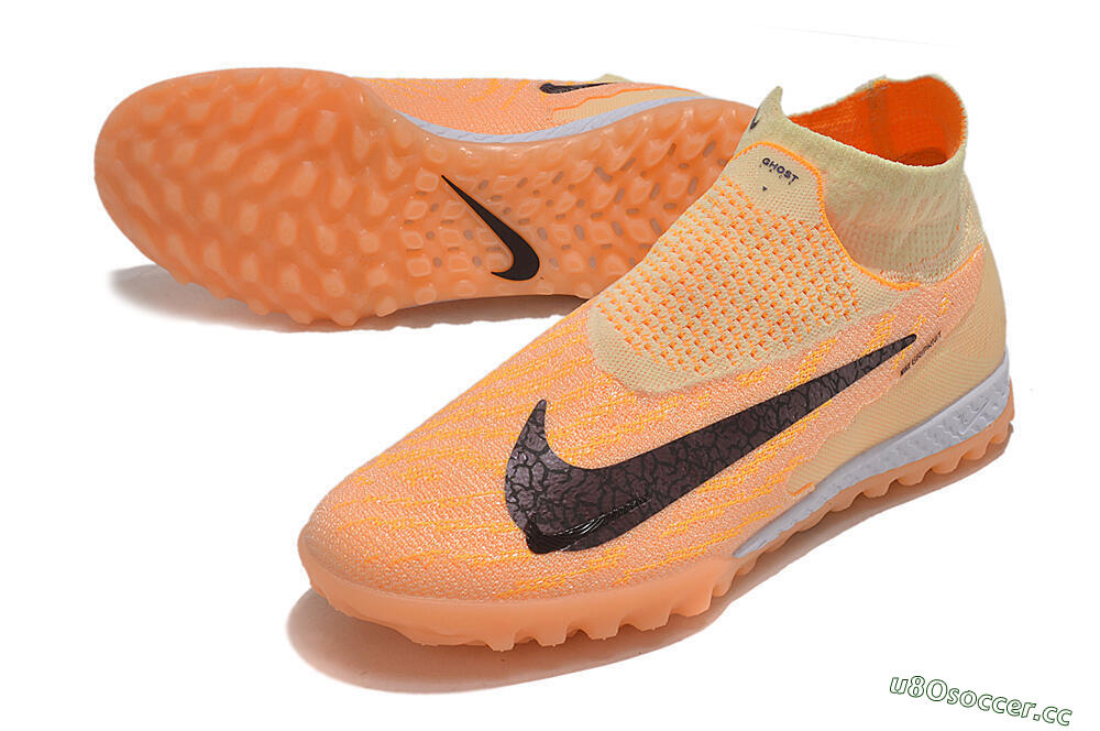Men's Nike Phantom GX Elite DF Link TF Artificial Turf High-Tops Football Shoes - Orange/Pink/Black 3