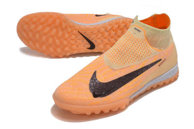 Men's Nike Phantom GX Elite DF Link TF Artificial Turf High-Tops Football Shoes - Orange/Pink/Black