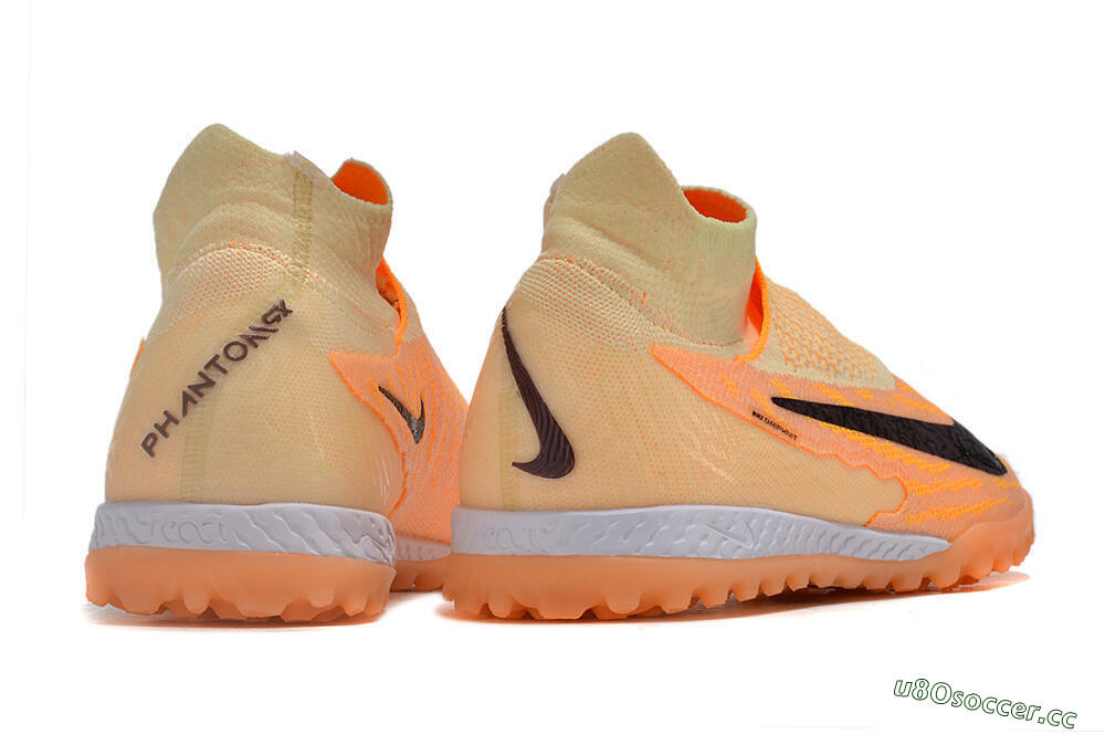 Men's Nike Phantom GX Elite DF Link TF Artificial Turf High-Tops Football Shoes - Orange/Pink/Black 5