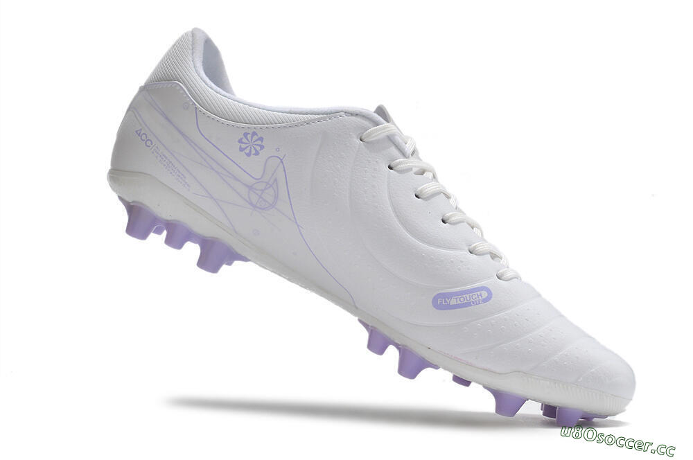 Men's Nike Tiempo Legend X Academy AG Artificial Grass Low-Tops Football Boots - White/Purple 4