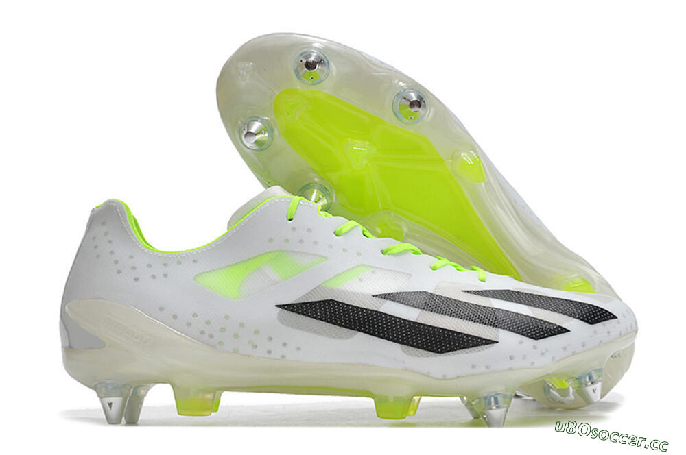 Men's Adidas X Crazyfast.1 SG Soft Ground Low-Tops Football Boots - White/Black/Green 2