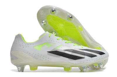 Men's Adidas X Crazyfast.1 SG Soft Ground Low-Tops Football Boots - White/Black/Green