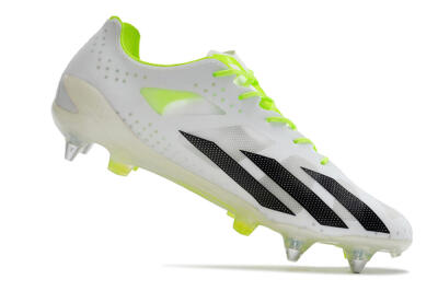 Men's Adidas X Crazyfast.1 SG Soft Ground Low-Tops Football Boots - White/Black/Green