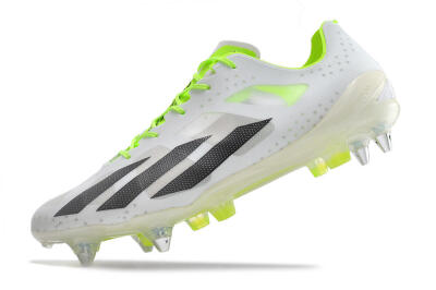 Men's Adidas X Crazyfast.1 SG Soft Ground Low-Tops Football Boots - White/Black/Green