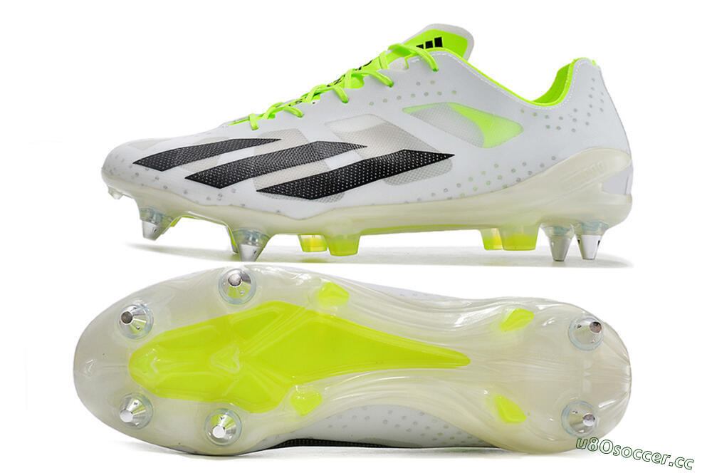 Men's Adidas X Crazyfast.1 SG Soft Ground Low-Tops Football Boots - White/Black/Green 1