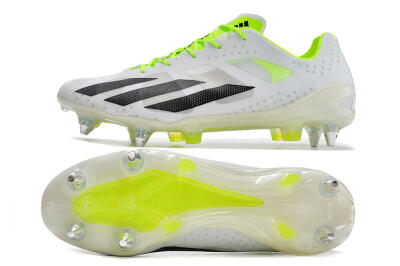 Men's Adidas X Crazyfast.1 SG Soft Ground Low-Tops Football Boots - White/Black/Green