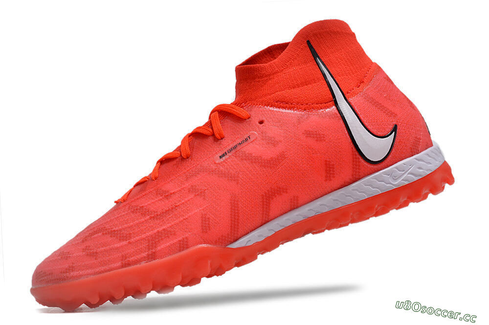 Men's Nike Phantom GX DF Elite TF Artificial Turf High-Tops Football Shoes - Red/Silver/Black 5