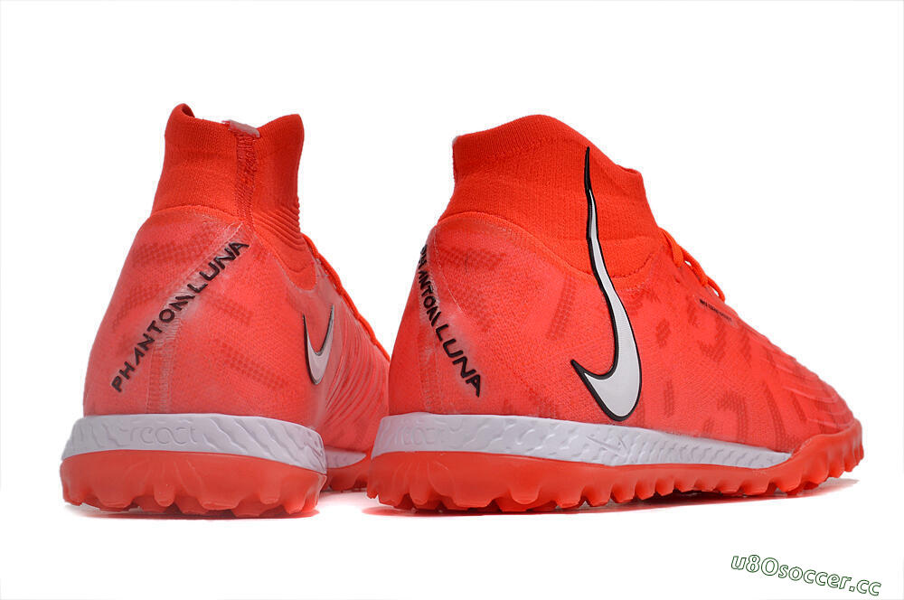 Men's Nike Phantom GX DF Elite TF Artificial Turf High-Tops Football Shoes - Red/Silver/Black 6