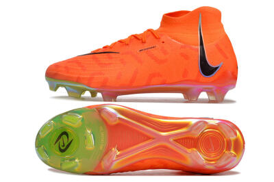Unisex Nike Phantom Luna Elite FG Firm Ground High-Tops Football Boots - Orange/Black/Purple