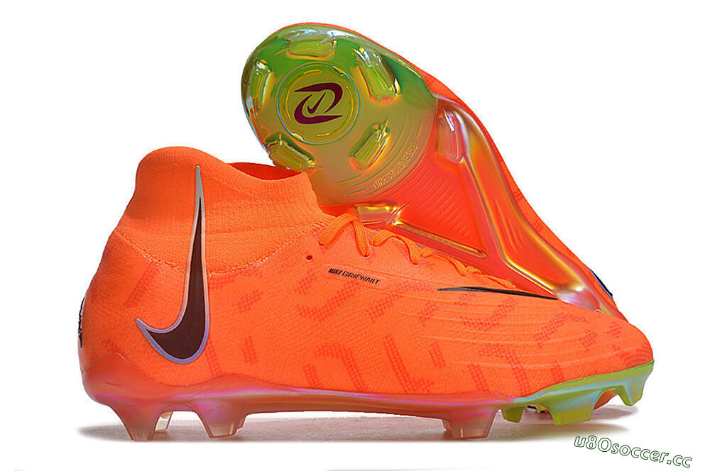 Unisex Nike Phantom Luna Elite FG Firm Ground High-Tops Football Boots - Orange/Black/Purple 2