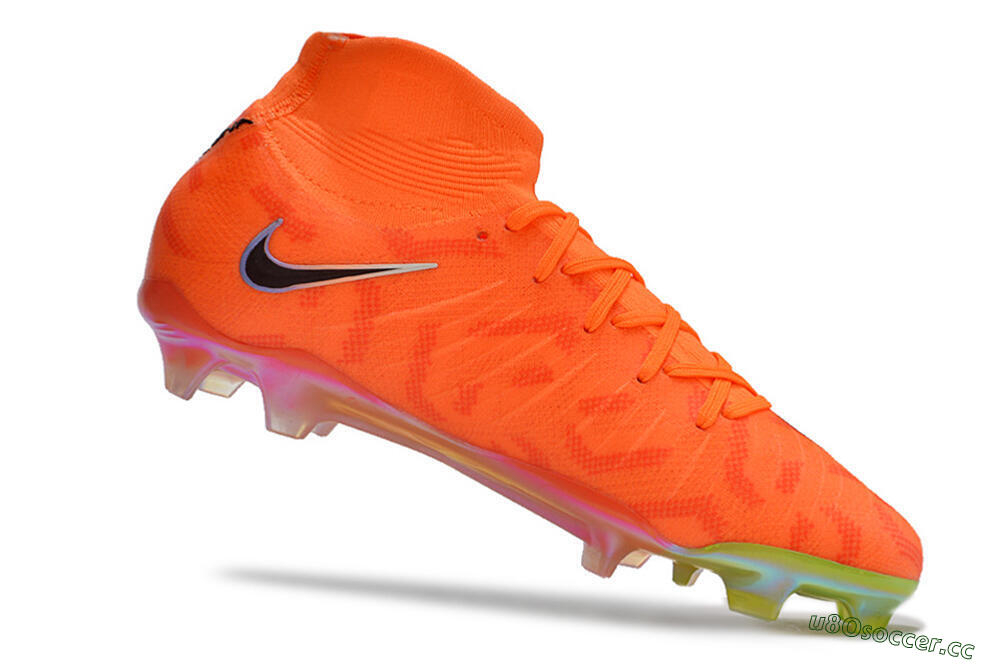 Unisex Nike Phantom Luna Elite FG Firm Ground High-Tops Football Boots - Orange/Black/Purple 4