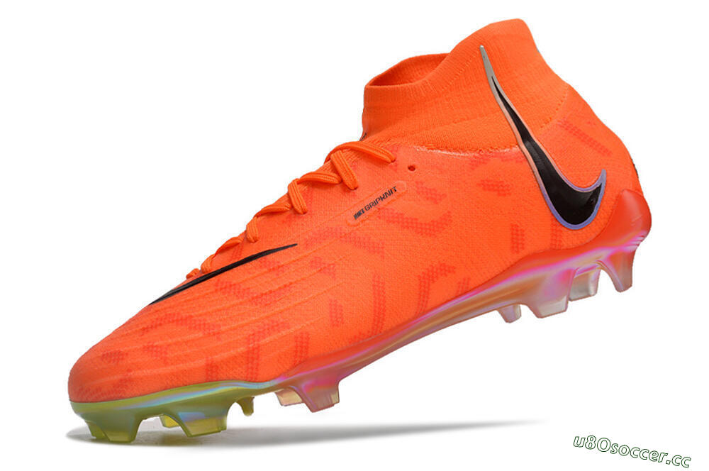 Unisex Nike Phantom Luna Elite FG Firm Ground High-Tops Football Boots - Orange/Black/Purple 5