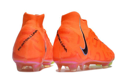 Unisex Nike Phantom Luna Elite FG Firm Ground High-Tops Football Boots - Orange/Black/Purple