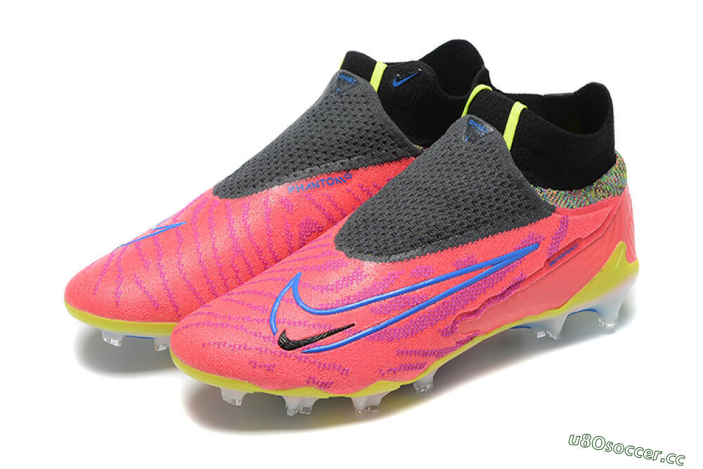 Men's Nike Phantom GX Elite DF FG Firm Ground High-Tops Football Boots - Red/Blue/Yellow/Black 7