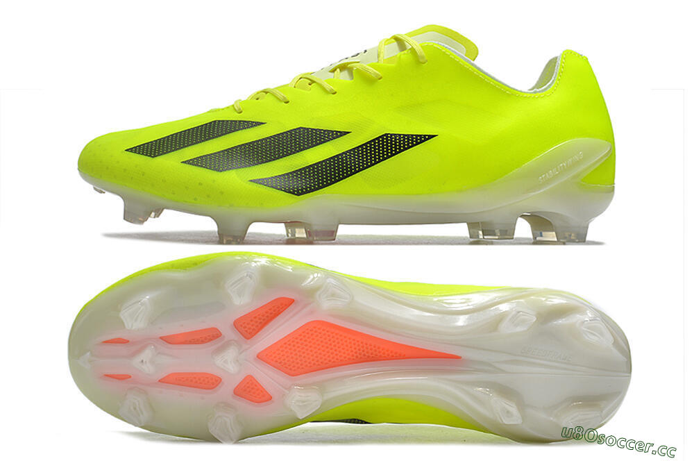 Men's Adidas X Crazyfast+ FG Firm Ground Low-Tops Football Boots - Yellow/Black 1