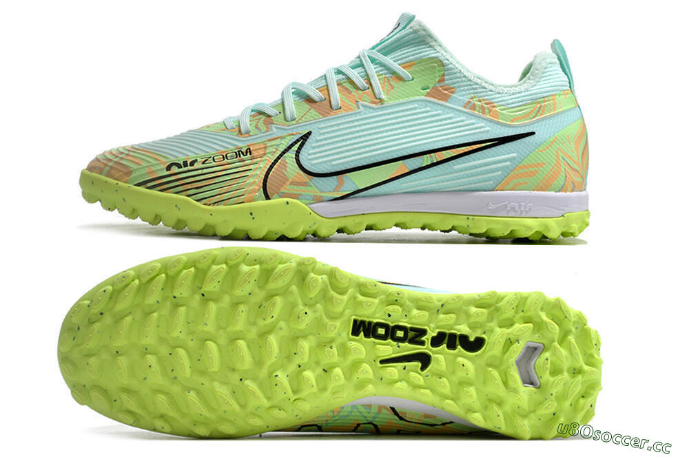 Unisex Nike Air Zoom Mercurial Vapor 15 Pro TF Artificial Turf Low-Tops Football Shoes - Jade/Yellow/Black 1