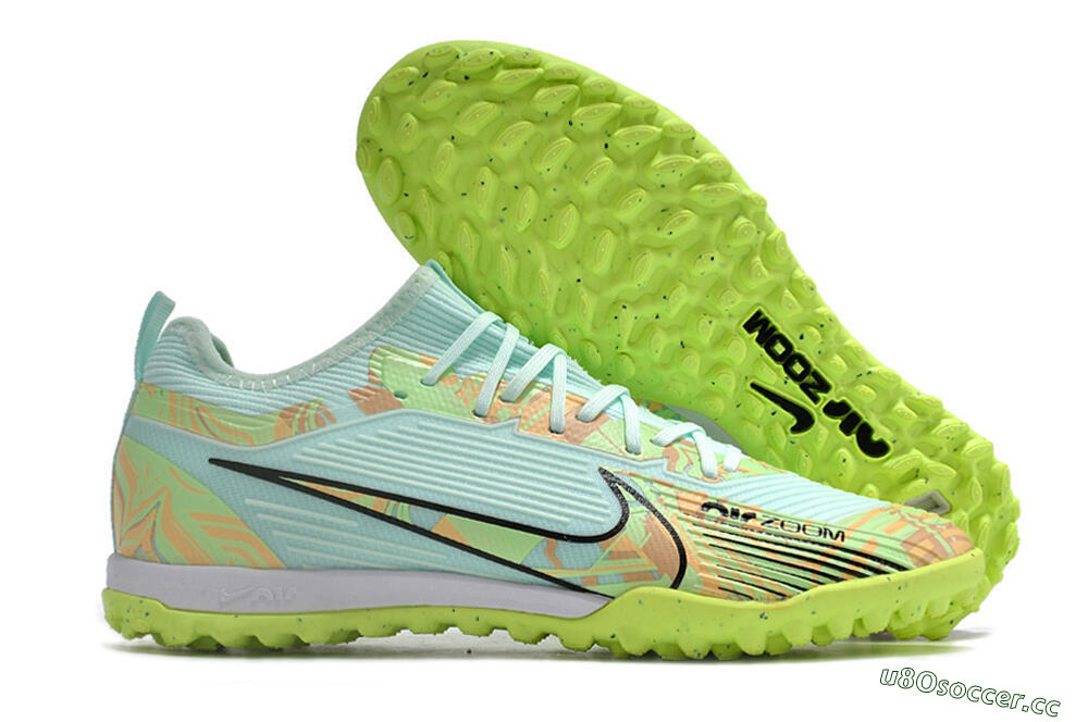 Unisex Nike Air Zoom Mercurial Vapor 15 Pro TF Artificial Turf Low-Tops Football Shoes - Jade/Yellow/Black 2