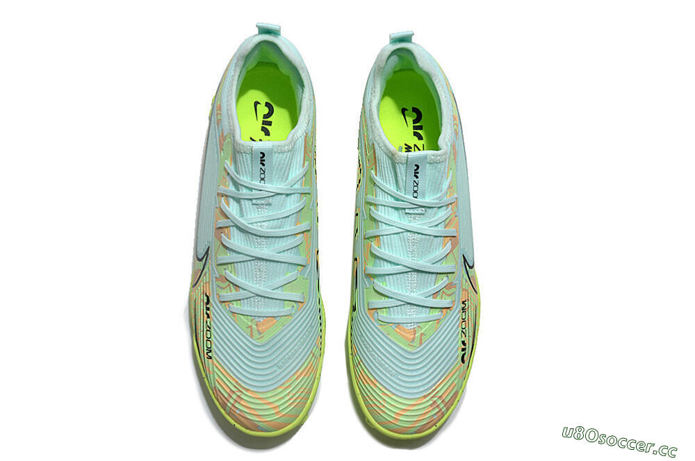 Unisex Nike Air Zoom Mercurial Vapor 15 Pro TF Artificial Turf Low-Tops Football Shoes - Jade/Yellow/Black 4